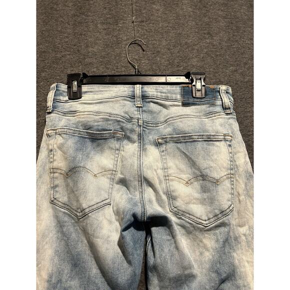 American Eagle Jeans Mens 28x30 AirFlex Slim Straight Low Rise‎ Light Wash Fade - Picture 4 of 8